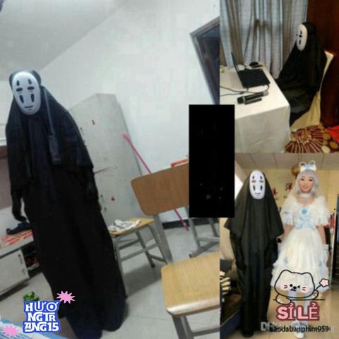 Bộ trang phục Cosplay Vô Diện Kaonashi từ Vùng Đất Linh Hồn cho gia đình - Áo choàng, găng tay và mặt nạ nghệ thuật độc đáo