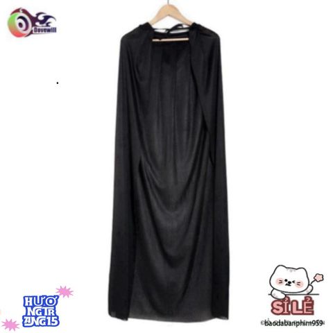 Áo choàng Halloween Gothic 150cm - Trang phục hóa trang cho trẻ em, phong cách bí ẩn và quyến rũ, hoàn hảo cho bữa tiệc hóa trang.