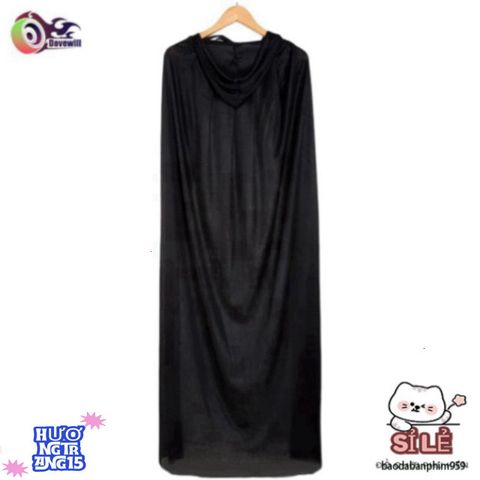 Áo choàng Halloween Gothic 150cm - Trang phục hóa trang cho trẻ em, phong cách bí ẩn và quyến rũ, hoàn hảo cho bữa tiệc hóa trang.