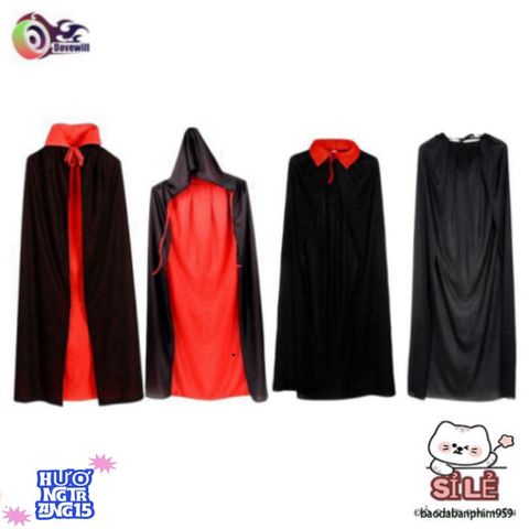 Áo choàng Halloween Gothic 150cm - Trang phục hóa trang cho trẻ em, phong cách bí ẩn và quyến rũ, hoàn hảo cho bữa tiệc hóa trang.