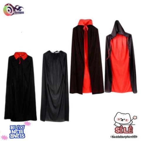 Áo choàng Halloween Gothic 150cm - Trang phục hóa trang cho trẻ em, phong cách bí ẩn và quyến rũ, hoàn hảo cho bữa tiệc hóa trang.