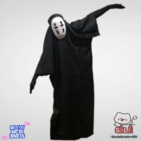 Bộ Hóa Trang Vô Diện Cho Trẻ Em và Người Lớn - Áo Choàng Đen & Mặt Nạ Cosplay Thú Vị Cho Tiệc Hóa Trang, Sự Kiện Giải Trí