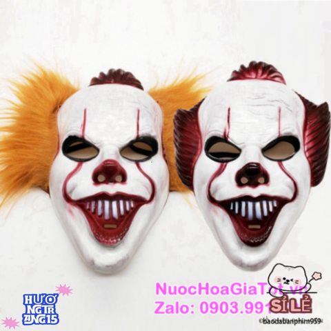 Mặt Nạ Chú Hề Rạp Xiếc Tóc Đỏ - Phụ Kiện Halloween Vui Nhộn, Trang Trí Bữa Tiệc Hóa Trang Thú Vị