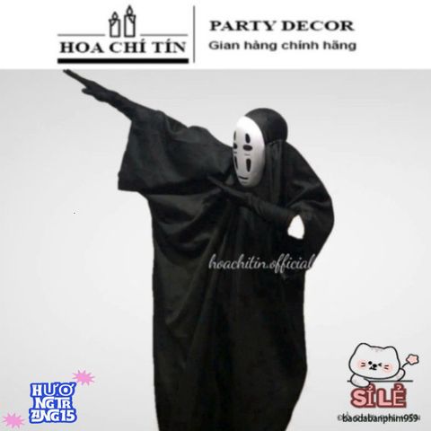 Bộ Trang Phục Vô Diện Halloween - Bộ Đồ Hóa Trang Gồm Áo Choàng, Mặt Nạ & Găng Tay Phong Cách Bí Ẩn Cho Dịp Tiệc