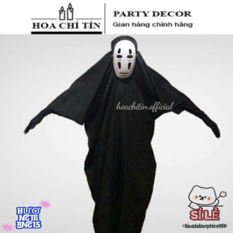 Bộ Trang Phục Vô Diện Halloween - Bộ Đồ Hóa Trang Gồm Áo Choàng, Mặt Nạ & Găng Tay Phong Cách Bí Ẩn Cho Dịp Tiệc