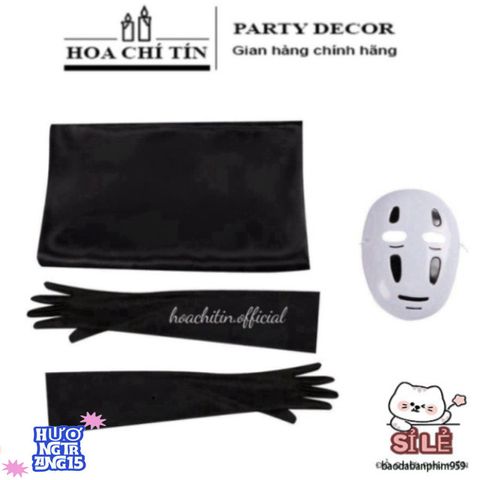 Bộ Trang Phục Vô Diện Halloween - Bộ Đồ Hóa Trang Gồm Áo Choàng, Mặt Nạ & Găng Tay Phong Cách Bí Ẩn Cho Dịp Tiệc