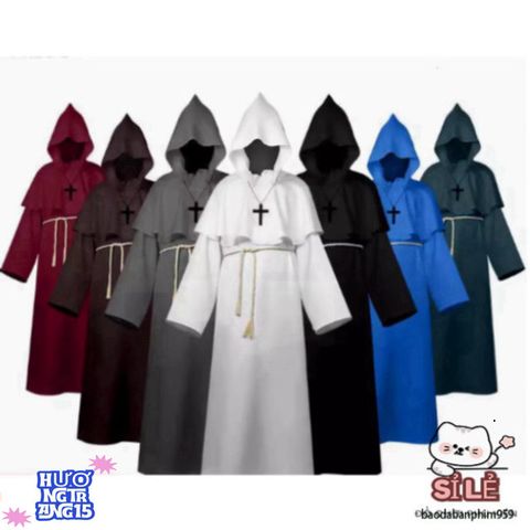 Áo Choàng Tử Thần Đen Đỏ Halloween - Trang Phục Phù Thủy Đáng Sợ Cho Mùa Lễ Hội - Size Trẻ Em & Người Lớn