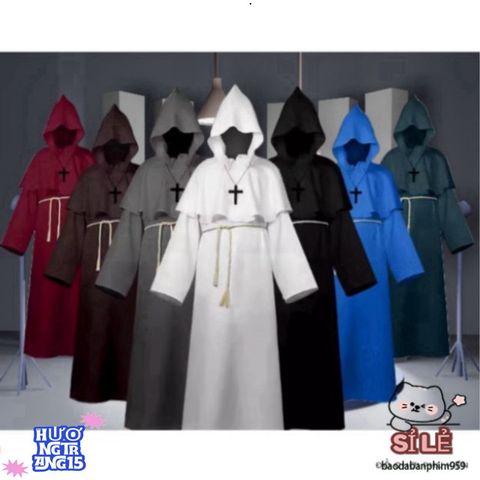 Áo Choàng Tử Thần Đen Đỏ Halloween - Trang Phục Phù Thủy Đáng Sợ Cho Mùa Lễ Hội - Size Trẻ Em & Người Lớn