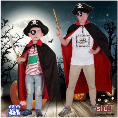 Áo Choàng Phù Thủy Ma Cà Rồng 2 Màu - Áo Choàng Halloween Chất Liệu Thun Bền, Phong Cách Huyền Bí Dành Cho Tất Cả Các Độ Tuổi