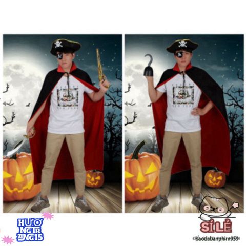 Áo Choàng Phù Thủy Ma Cà Rồng 2 Màu - Áo Choàng Halloween Chất Liệu Thun Bền, Phong Cách Huyền Bí Dành Cho Tất Cả Các Độ Tuổi