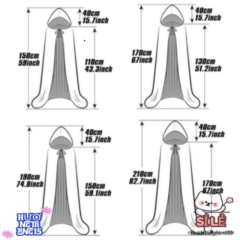 Áo choàng Halloween Phù Thủy Filewoto 59 inch - Trang Phục Hóa Trang Đặc Biệt cho Bữa Tiệc, Thời Trang Bí Ẩn