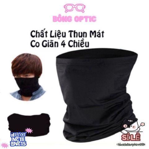 Khăn Phượt Đa Năng Màu Đen - Chống Nắng, Bụi Bẩn, Đa Chức Năng, Thiết Kế Tối Giản, Phụ Kiện Du Lịch Thời Trang