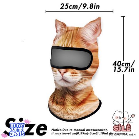 Mặt Nạ Balaclava 3D Mèo Musion - Che Nắng Thoáng Khí, Phụ Kiện Thời Trang Cho Nam Nữ Đam Mê Hoạt Động Ngoài Trời