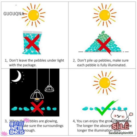 100 Viên Đá Phát Sáng Trang Trí Bể Cá - Đá Acrylic Phát Sáng Huyền Ảo Cho Khu Vườn và Hồ Cá Bạn Thêm Lung Linh