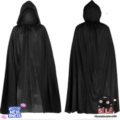 Áo Choàng Halloween Đen Đỏ LISHUANG 59 inch - Đạo Cụ Cosplay Bí Ẩn Cho Tiệc Hóa Trang Kinh Dị