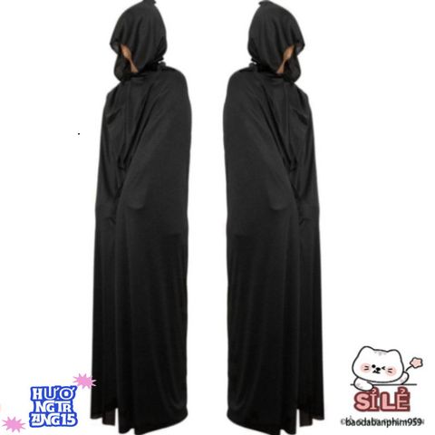 Áo Choàng Halloween Đen Đỏ LISHUANG 59 inch - Đạo Cụ Cosplay Bí Ẩn Cho Tiệc Hóa Trang Kinh Dị