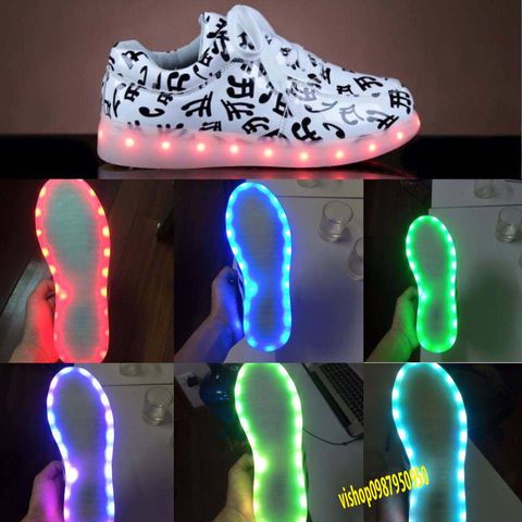 Giày Phát Sáng Nốt Nhạc Đổi Màu 7 Màu - Thời Trang Nam Nữ, Chống Nước, LED Cho Tiệc Tùng, Sự Kiện