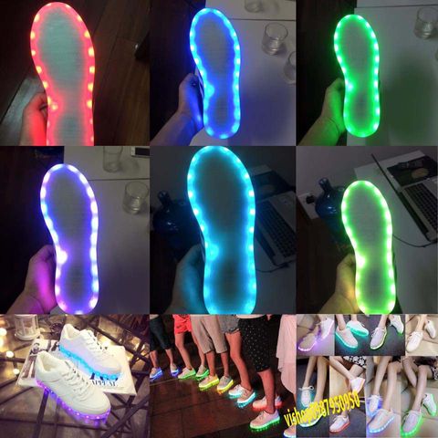 Giày Phát Sáng Trắng LED 7 Màu - Chống Nước Chống Va Đập, Thời Trang Unisex Cho Tiệc và Sự Kiện, 8 Chế Độ Sáng Tùy Chỉnh