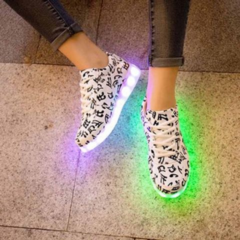 Giày Phát Sáng LED 7 Màu Unisex - Giày Da Dễ Lau Chùi, Thoải Mái, Có Sạc, Size 37-43, Phù Hợp Nam Nữ