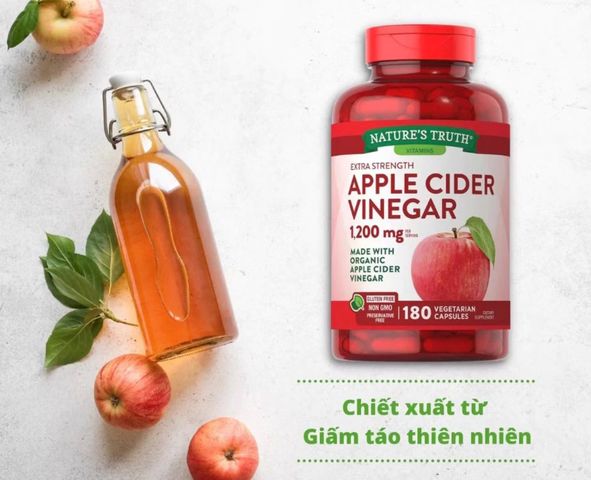 Viên Uống Giấm Táo Nature's Truth 1200mg - 180 Viên Hỗ Trợ Giảm Cân, Tiêu Hóa và Chế Độ Ăn Uống Lành Mạnh - Xuất Xứ Mỹ