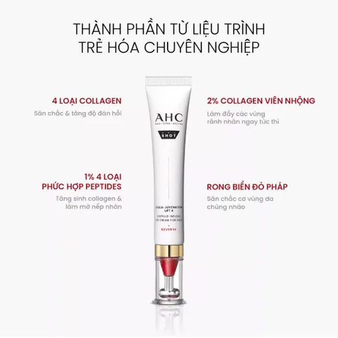 Kem Mắt AHC 30ML - Nâng Cơ, Cấp Ẩm, Giảm Nếp Nhăn, Làm Sáng Da, Công Nghệ Chống Lão Hóa 4D, Dưỡng Ẩm Chuyên Sâu