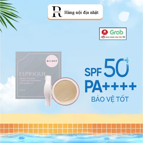 Phấn Nước KOSÉ ESPRIQUE Aquary Skinwear SPF50 PA++++ - Che Phủ Cao, Dưỡng Ẩm, Lớp Nền Tự Nhiên, Bền Màu