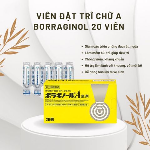 Viên Đặt Trĩ Chữ A Nhật Bản - Giảm Đau Rát, Hỗ Trợ Co Búi Trĩ, Hàng Nội Địa Nhật Bản, An Toàn và Hiệu Quả Cho Sức Khỏe Bạn