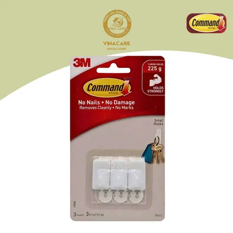 Combo 10 bộ móc treo 3M COMMAND™ 17502ANZ, chịu tải 225g/ móc, 3 móc/vỉ, sản xuất tại Singapore