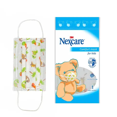 Gói 1 chiếc khẩu trang trẻ em 3M Nexcare, lọc bụi mịn, kháng khuẩn tới 98% | xuất xứ Đài Loan