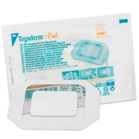 Băng phim dính y tế trong suốt có gạc vô trùng 3M™ Tegaderm™+pad 3586, size 9 x 10cm | Xuất xứ Mỹ