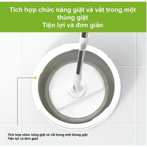 Bộ Lau Nhà Thông Minh 3M Scotch-Brite T6-PD18 - Bông Lau Microfiber Xoay 360 Độ, Giặt và Vắt Tiện Lợi, Màu Xám