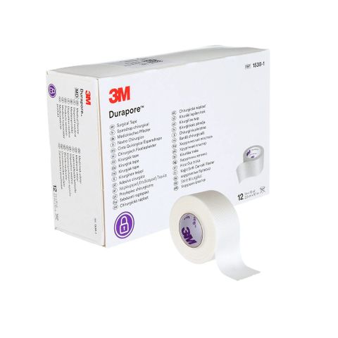 Combo 5 Cuộn Băng Dính Vải Lụa Y Tế 3M 1538-1 2.5cm x 9.1m - Siêu Dính, Thoáng Khí, Phù Hợp Băng Bó Vết Thương Lớn