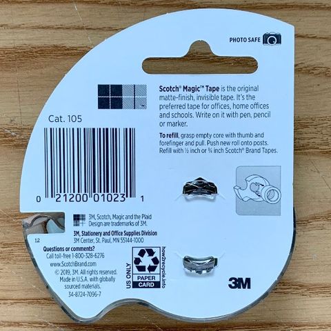 Băng Dính Trong Suốt 3M SCOTCH® MAGIC TAPE 105 - Combo 3 Cuộn 19mm x 7,62m Kèm Máy Cắt Tiện Lợi - Dán Vật Liệu Thẩm Mỹ, Không Lộ Dấu Dán
