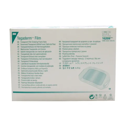 3M Tegaderm 1626W – Miếng gạc y tế trong suốt, khử trùng, chống thấm nước | 10x12cm | sản xuất Mỹ