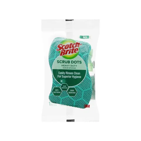 Bộ 3 túi miếng rửa chén 3M Scotch-Brite - Hạt mài siêu sạch, không bám bẩn, dễ dàng làm sạch dầu mỡ, kháng khuẩn, 2 miếng/túi