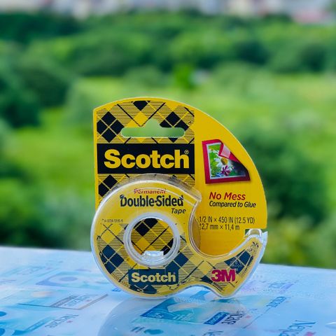 Combo 3 Cuộn Băng Dính Hai Mặt 3M Scotch 137 - Dính Chắc, Sạch Sẽ, Kích Thước 12,7mm x 11,4m, Lõi Cắt Tiện Dụng cho Văn Phòng và Thủ Công