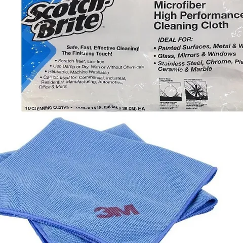 Khăn Lau Đa Năng 3M Scotch-Brite Microfiber SQ21 - Siêu Thấm, Không Xước Bề Mặt, Kích Thước 36x36cm, Bộ 10 Cái