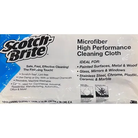 Khăn Lau Đa Năng 3M Scotch-Brite Microfiber SQ21 - Siêu Thấm, Không Xước Bề Mặt, Kích Thước 36x36cm, Bộ 10 Cái
