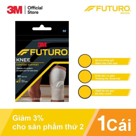 Bó Gối Thể Thao Futuro 76587ENR Size M - Hỗ Trợ Tối Đa Cho Đầu Gối, Màu Xám, Chính Hãng 3M Mỹ