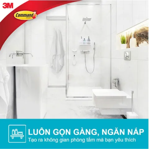 Combo10 vỉ móc dính tường 3M COMMAND™ 17001ANZ, chịu tải 1.3 kg/móc, 2 móc/vỉ, Singapore