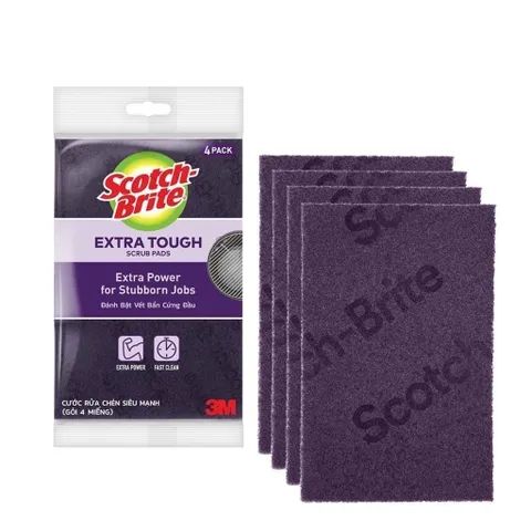 Combo 2 túi 8 miếng cọ nồi siêu mạnh 3M Scotch Brite™ 7447, 100mm x 150mm - sản xuất tại Thái Lan