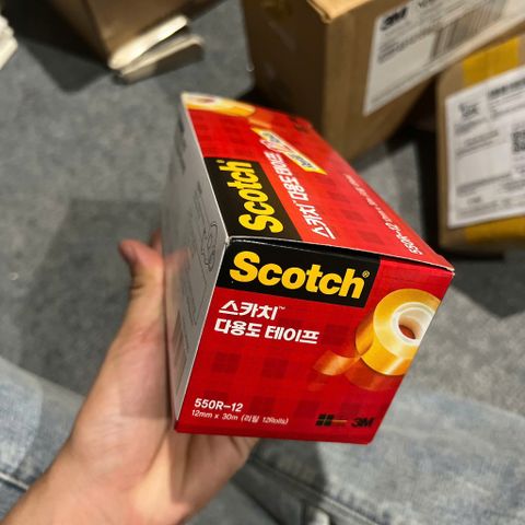 Hộp 12 cuộn băng keo kì diệu Scotch 3M 550, kích thước 12mm x 30m, thương hiệu Mỹ