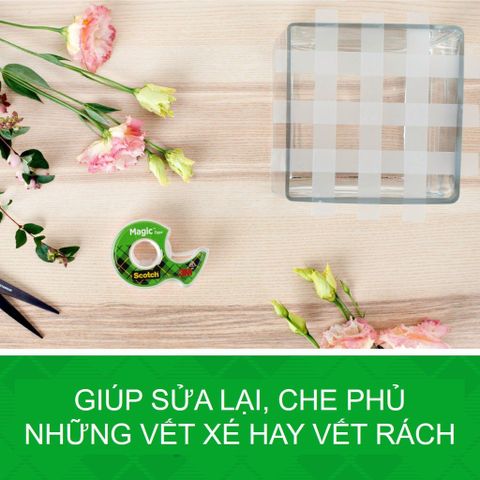 Băng Keo Kỳ Diệu 3M Scotch 122, 19mm x 16,5m - Băng Keo Trong Suốt Chất Lượng Cao, Dán Chắc Chắn, Thao Gỡ Dễ Dàng, Tiện Lợi Hàng Mỹ