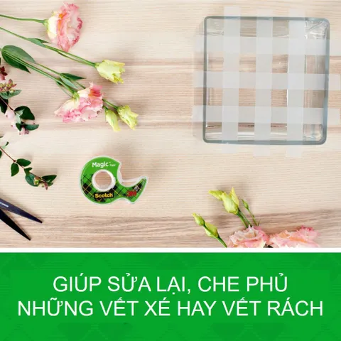 Combo 3 bịch băng dính trong suốt 3M SCOTCH MAGIC TAPE 3105 – 19mm x 7,62m, kèm lõi cắt tiện dụng