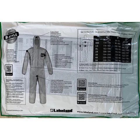 Bộ quần áo bảo hộ chống hóa chất Lakeland - MicroMax® NS cấp độ 4  size L (Giá 1 bộ)