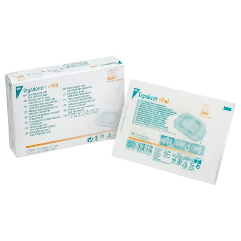 Hộp 25 miếng băng phim dính y tế trong suốt có gạc vô trùng 3M™ Tegaderm™+pad 3586, 9 x 10 cm, Mỹ