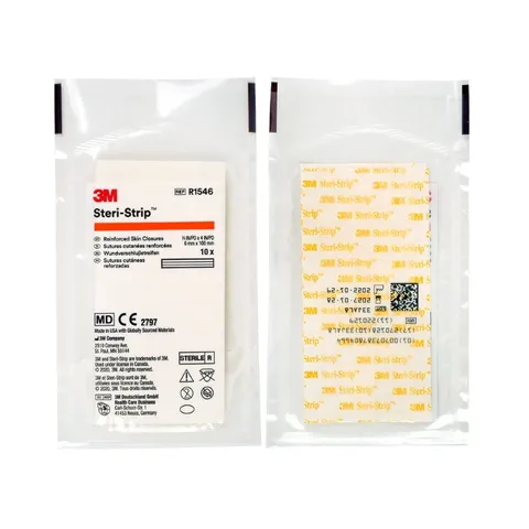 Miếng Dán Y Tế Thay Chỉ Khâu 3M Steri-Strip R1546, 10 Miếng/Túi, Kích Thước 6mm x 100mm - Giải Pháp An Toàn Cho Vết Thương Nhỏ