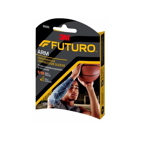Băng hỗ trợ cánh tay 3M Futuro 80201 - Thun co giãn, màu xanh navy cho thể thao, hỗ trợ khớp và cơ khuỷu tay, 1 chiếc/hộp