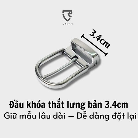 Đầu Khóa Dây Nịt Hợp Kim Cao Cấp 3.4cm - Khóa Thắt Lưng Sang Trọng, Bền Bỉ, Phù Hợp Với Dây Bản Lớn