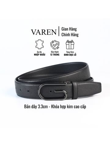 Thắt Lưng Nam VAREN GLORY Da Bò Thật - Dây Nịt Cao Cấp Bản 3.3cm Sang Trọng, Bền Bỉ Dành Cho Quý Ông